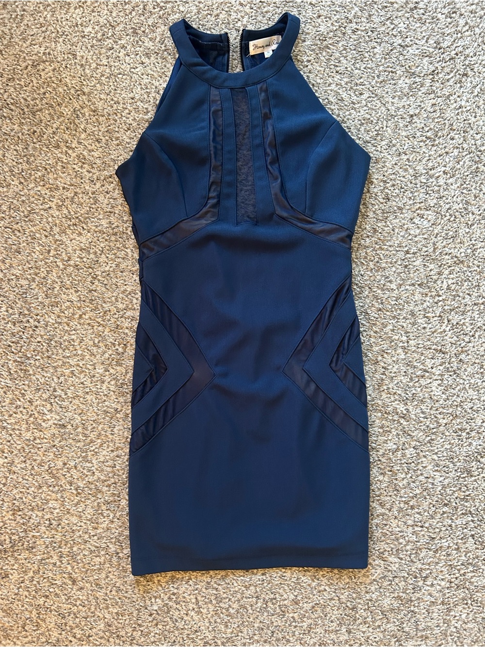 Navy Halter Sheath Dress - Women